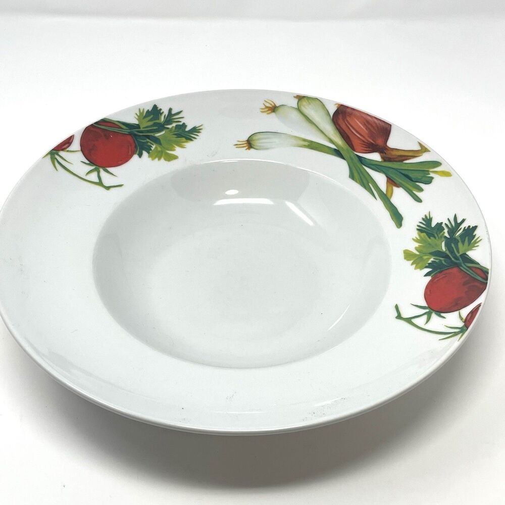 Gibson Meritage Wide Rim Serving‎ Bowl Olive Pattern 12" Fine Ceramic
